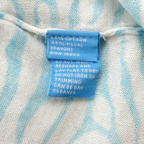J. McLaughlin Zebra Print Cardigan Light‎ Blue Modal/Cotton Blend Button Up M - Picture 11 of 11